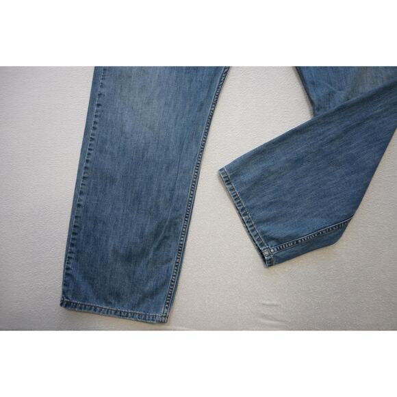 Levi's 505 Regular Fit Straight Rugged Denim Blue Jeans Mens Size 40 x 32 - Picture 3 of 8
